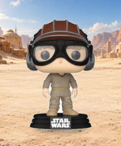 Funko Pop Anakin #698 dans un décor illustratif de Tatooine