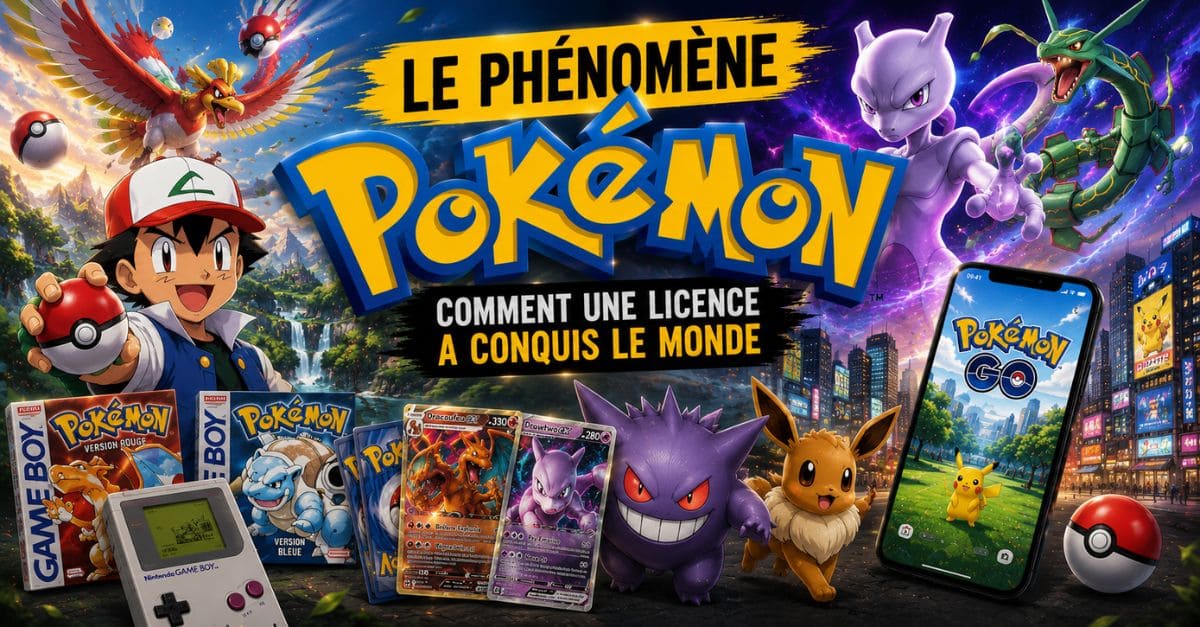 Le Phénomène Pokémon illustrant l’évolution de la franchise entre jeux vidéo Game Boy, cartes à collectionner, anime et Pokémon GO