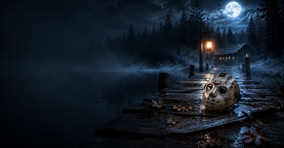 Masque de Jason sur un ponton de Crystal Lake