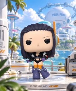 Figurine One Piece Nico Robin #2137 – Funko Pop dans un décor inspiré d’Egghead