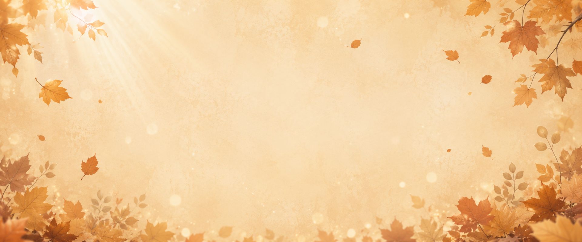 Fond automnal Pokémon aux couleurs beige et brun clair avec feuilles d’automne et lumière douce inspiré de l’univers d’Évoli