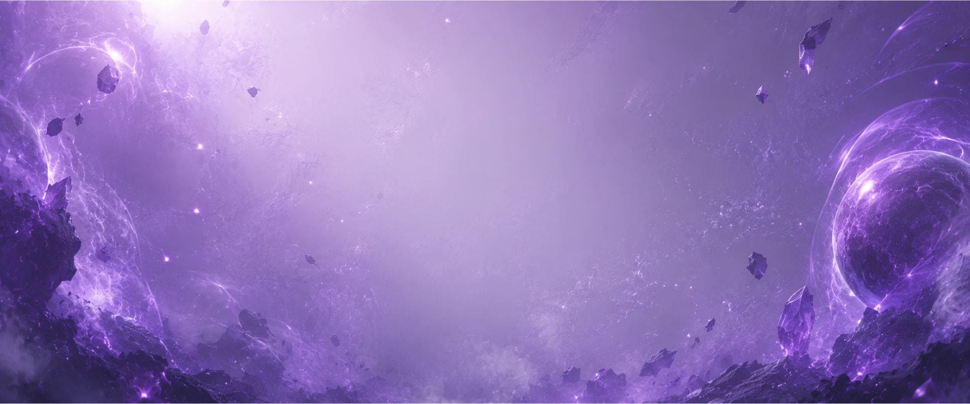 Fond psychique violet inspiré de Mewtwo avec énergie cosmique, cristaux flottants et ambiance légendaire Pokémon