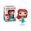 Figurine Funko Pop Ariel #563 de La Petite Sirène avec sa boîte de collection officielle Disney, présentée sur fond transparent.