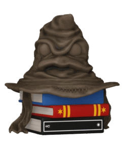 Figurine Funko Pop Choixpeau Magique #203 posée sur une pile de livres