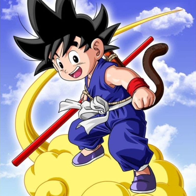 Goku sur le nuage magique dans Dragon Ball Z scène emblématique
