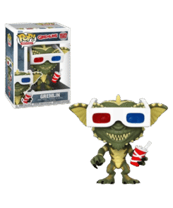 Funko Pop Gremlin 1147 Gremlins avec sa boîte officielle Funko POP! Movies, représentant le Gremlin portant des lunettes 3D et tenant un gobelet de soda.