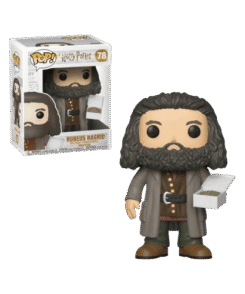 Funko Pop Rubeus Hagrid avec gâteau #78 présentée à côté de sa boîte Harry Potter