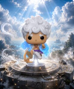 Funko Pop Luffy Gear 5 Chase #1607 - One Piece dans un décor céleste inspiré du Gear 5