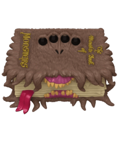 Figurine Monster Book #202 avec quatre yeux noirs, dents jaunes et langue rouge