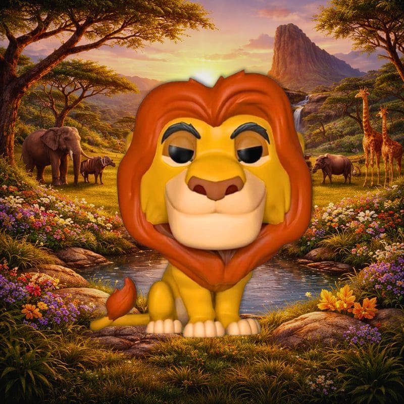 Funko Pop Mufasa 495 décor savane Disney Le Roi Lion