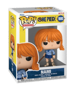 Boîte de la Funko Pop Nami #1880 One Piece Netflix avec figurine visible dans son packaging