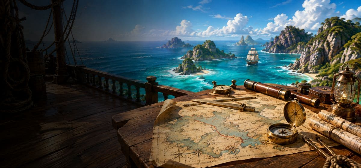 Carte marine et instruments de navigation inspirés de Nami dans One Piece Netflix
