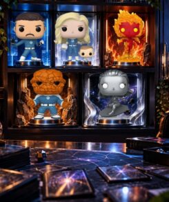 Collection Funko Pop des Quatre Fantastiques et Silver Surfer dans un univers Magic Marvel