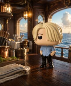 Funko Pop Sanji #1881 One Piece Netflix dans un décor maritime inspiré du Baratie