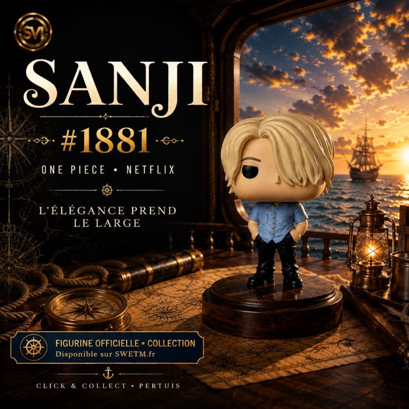 Funko Pop Sanji #1881 One Piece Netflix dans un décor maritime de collection SWETM