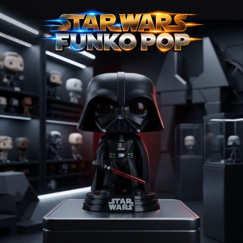 Funko Pop Star Wars dans une vitrine de collection SWETM