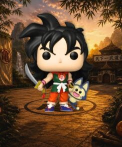 Décor inspiré de Dragon Ball avec temple d’arts martiaux et coucher de soleil