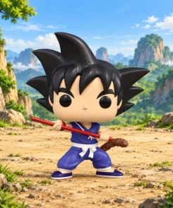Funko Pop Goku #1922 dans un paysage montagneux illustratif Dragon Ball