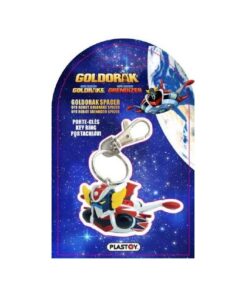 Carte de packaging étoilée du porte-clés Goldorak Chibi Spazer Plastoy