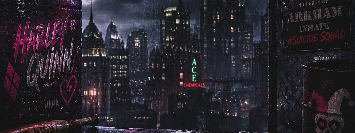 decor Gotham Suicide Squad ambiance sombre DC Comics