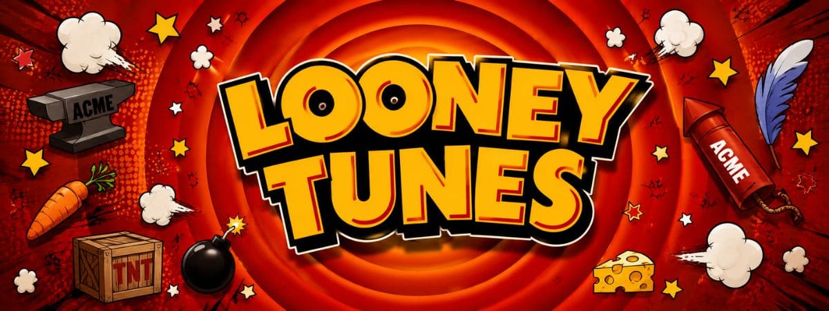 Decor Looney Tunes rouge concentrique inspire de Sylvestre et Titi pour collection Funko Pop