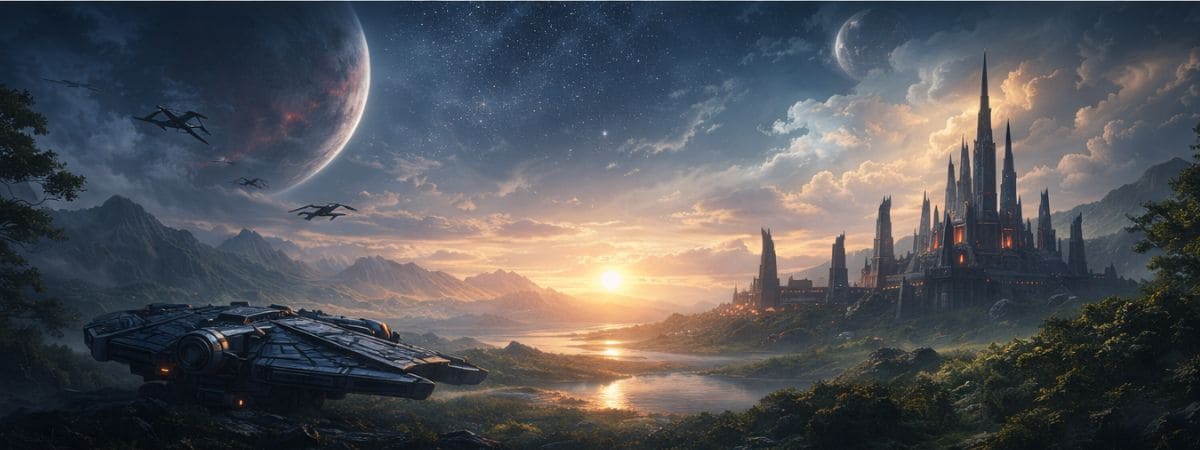 Univers Light Side Star Wars bannière atmosphère lumineuse