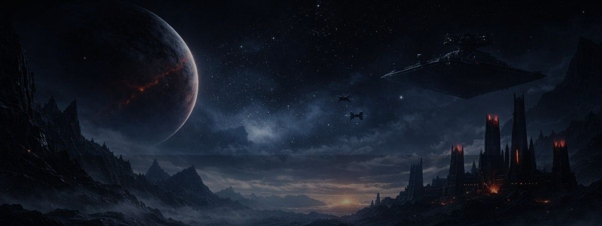 Univers Dark Side Star Wars bannière impériale atmosphère sombre