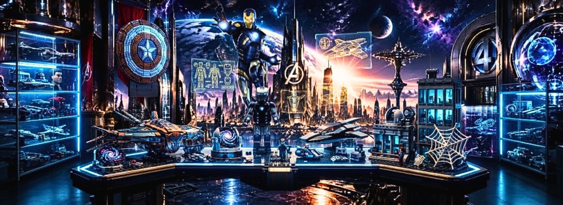 Atelier futuriste Marvel dédié aux constructions, maquettes et objets de collection