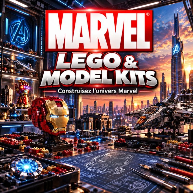 LEGO & Model Kits Marvel dans un atelier de construction
