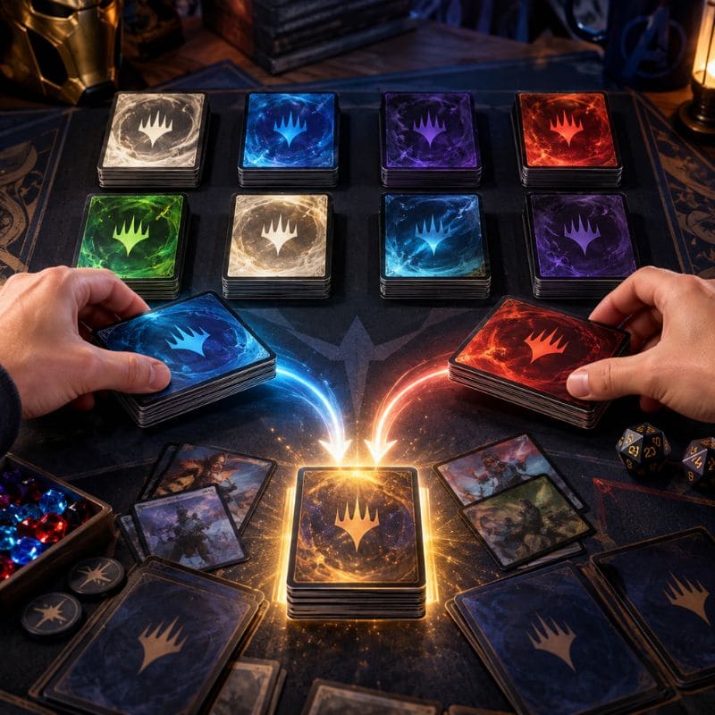 Deux demi-decks Magic Marvel sélectionnés et combinés pour former un deck complet prêt à jouer