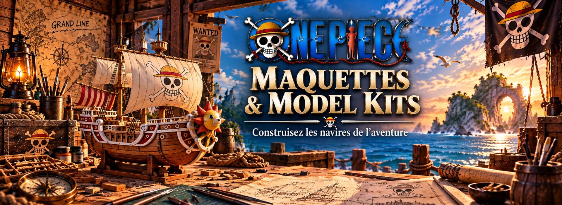 Maquettes et Model Kits One Piece – navire à construire dans un atelier de modélisme