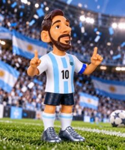 Figurine Minix Lionel Messi #10 Argentine dans un stade de football