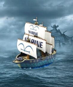 Model Kit Marine One Piece Grand Ship Collection dans un décor inspiré de Marineford