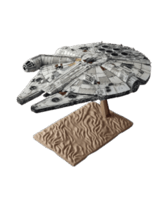 Model Kit Faucon Millenium 1/144 Bandai assemblé sur son présentoir
