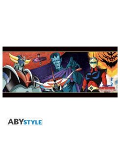 Illustration complète à plat du même mug, avec Actarus et Goldorak
