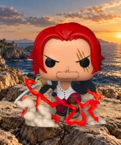 Funko Pop! Plus Shanks #2166 dans un décor côtier illustratif non fourni