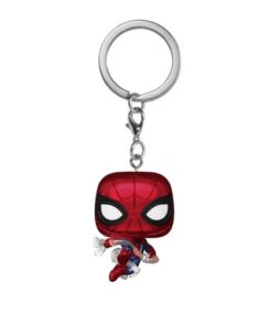 Porte-clés Funko Spider-Man Brand New Day métallisé seul, personnage miniature, chaîne et anneau entièrement visibles