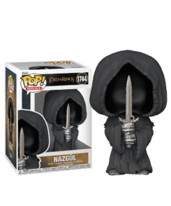 Funko Pop! Movies Nazgûl n° 1744, capuche sombre et épée verticale, à côté de sa boîte.