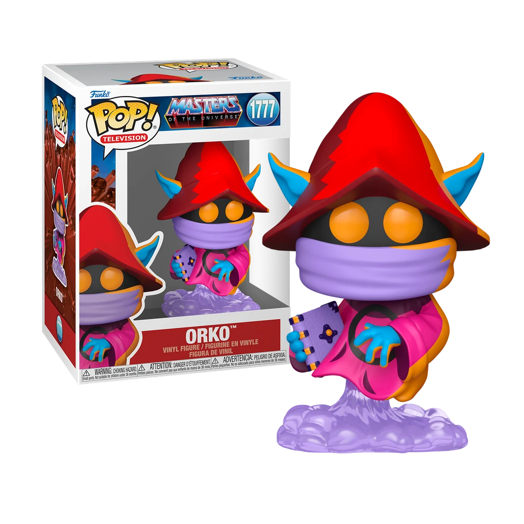 Funko Pop Orko Comic Deco n° 1777 avec sa boîte officielle Les Maîtres de l’Univers.