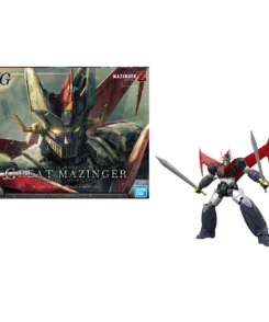 Model kit HG 1/144 Great Mazinger Infinity présenté assemblé à côté de sa boîte Bandai