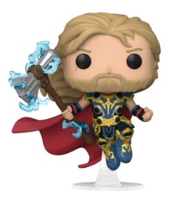 Funko Pop Thor #1040 seule, armure bleue et dorée, cape rouge, Stormbreaker et support transparent